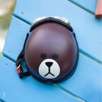 Mũ Bảo Hiểm HR1 Gấu Brown (Kèm Kính) - Mũ Bảo Hiểm Nửa Đầu Thiết Kế Tiêu Chuẩn