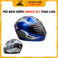 Mũ bảo hiểm index 411 Thái Lan hàng chính hãng,nón bảo hiểm fullface index thái size L vòng đầu 57-59cm.