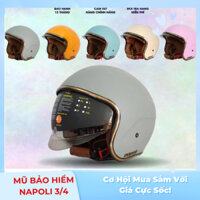 Mũ bảo hiểm kính âm 3/4 đầu có kính giấu NAPOLI. Nón bảo hiểm cao cấp cho đủ size đủ màu nam nữ bảo hành 12 tháng