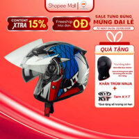 Mũ Bảo Hiểm KLT Hyper 3/4 2 Kính Màu Naruto, Size M, L, XL, Bảo Hành 12TH Kèm Quà Tặng Khăn Ninja