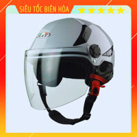 Mũ Bảo Hiểm KLT K6 1/2 Tiger Jet Xám Xi Măng ( tặng bộ tem kyt và trùm đầu ninja)
