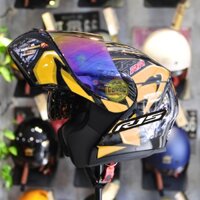 Mũ bảo hiểm lật hàm 2 kính Royal M179 tem Yamaha R15 Vàng