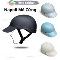 Mũ bảo hiểm lưỡi trai Napoli N088, nón bảo hiểm 1/2 kết cứng, mỏ liền, nón sơn dành cho nam nữ, bảo hành 12 tháng