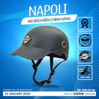 Mũ bảo hiểm lưỡi trai NAPOLI LOGO ĐẶC BIỆT chính hãng nón sơn trơn dành cho cả nam và nữ