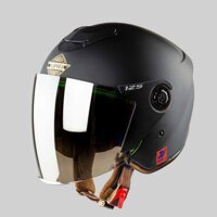 Mũ Bảo Hiểm  NAPOLI, Hai Kính  Đẹp - Đen Mờ - Một cỡ 56-60cm