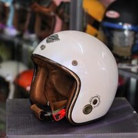 Mũ Bảo Hiểm Napoli N099 trắng bóng