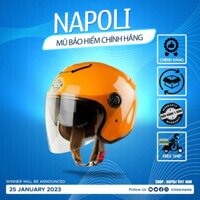 Mũ bảo hiểm Napoli N125 Chính Hãng, mũ 2 kính 1 kính trắng và 1 kính nhỏ , Bảo hàn 12 tháng