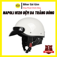 Mũ Bảo Hiểm Napoli Nửa Đầu N120 N179 Retro Phong Cách Nhật Bản Trắng Bóng - Biker Sài Gòn