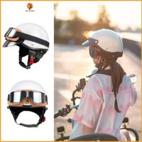 Mũ Bảo Hiểm NAPOLI RAW Thời Trang KÈM KÍNH VINTAGE Phong Cách Retro Dành Cho Nữ Và Nam