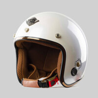 Mũ Bảo Hiểm  Napoli Sh2 Ruby Thời Thượng Nhiều Màu Cá Tính Free Size 55-58cm - Trắng Lót Nâu