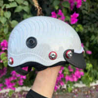 Mũ bảo hiểm nhúng cacbon gắn 7 ốc salaya + lđ đỏ