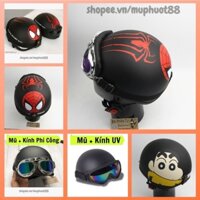 Mũ bảo hiểm nửa đầu 1/2 kèm kính, Tem nhện spiderman Mũ bảo hiểm đạt tiêu chuẩn