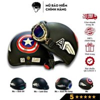 Mũ bảo hiểm nửa đầu có họa tiết SRT ASA 05 kèm kính phi công, kính UV thời trang, cá tính- Hàng chính hãng - Captain - 1 Mũ  Kính Phi Công