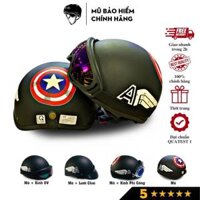Mũ bảo hiểm nửa đầu có họa tiết SRT ASA 05 kèm kính phi công, kính UV thời trang, cá tính- Hàng chính hãng - Captain - 1 Mũ  Kính UV7 Màu