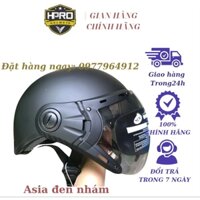 Mũ bảo hiểm nửa đầu có kính Asia mt-105k, Mũ bảo hiểm asia 1/2 có kính chắn bụi
