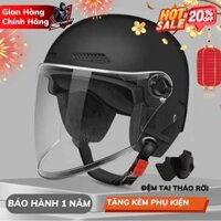 Mũ bảo hiểm nửa đầu có kính chống nắng SRED URBAN 2 - Nón bảo hiểm có kính màu đen mờ - Hàng chính hãng