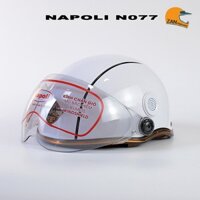 Mũ bảo hiểm nửa đầu có KÍNH NAPOLI chính hãng màu trắng sieze 54 - 58cm