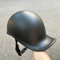 Mũ bảo hiểm nửa đầu đua ngựa ngược đen nhám, sò, ngựa cong gangter đội ngược, beret