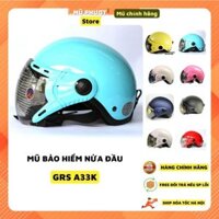 Mũ bảo hiểm nửa đầu GRS A33k cho nam nữ màu xanh nước biển, nón bảo hiểm có kính đủ màu hàng chính hãng