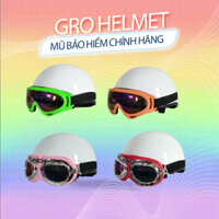 MŨ BẢO HIỂM nửa đầu kèm kính phi công viền nhiều màu giá rẻ cho nam nữ,nón bảo hiểm nửa đầu BH 12th