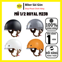 Mũ Bảo Hiểm Nửa Đầu Kính Âm Royal Helmet M239, Nón 1/2 Royal Hàng Chính Hãng - Biker Sài Gòn