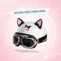 Mũ bảo hiểm nửa đầu Kuromi cho người lớn cao cấp, nón bảo hiểm 1/2 gắn kính phi công có tem CR