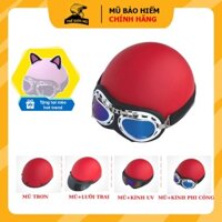 Mũ bảo hiểm nửa đầu màu Đỏ nhám,nón bảo hiểm 1/2 màu đỏ cờ cho học sinh,sinh viên,đội cổ vũ_Thế giới nón