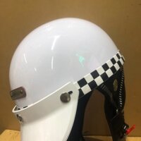 Mũ Bảo Hiểm Nửa đầu Napoli Pug cao cấp phong cách nhật điểm nổi bật lưỡi trai trắng