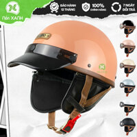 Mũ Bảo Hiểm Nửa Đầu PUG VARO Phong Cách Retro Kèm Lưỡi Trai Đức Có Ốp Da Cao Cấp