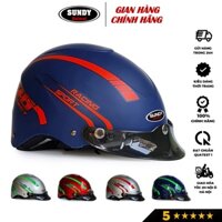 Mũ bảo hiểm nửa đầu SUNDY HP-01 tem racing thể thao, nhiều màu cá tính, Freesize (vòng đầu 55-59cm)