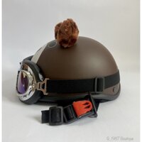 Mũ bảo hiểm nửa đầu tai gấu gắn kính phi công