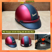 Mũ bảo hiểm nửa đầu Vespa chính hãng free size đỏ đô