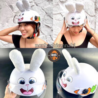 Mũ bảo hiểm Rabbit Snowball hoạt hình thú cưng thỏ Bunny Bosss cao cấp Tặng Kính Kèm Tai - Chuẩn nét từng chi tiết