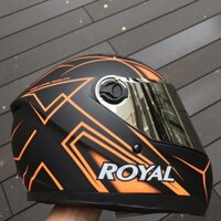 Mũ bảo hiểm Royal M136 V25 tem cam (kính tùy chọn)