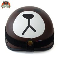 Mũ bảo hiểm tem gấu kèm kính UV400 - màu nâu và đen
