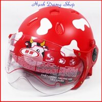 Mũ bảo hiểm thể thao trẻ em 3-5 tuổi vòng đầu 52cm làm từ nhựa ABS có kính chắn bụi bảo vệ tốt