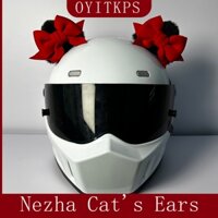 Mũ Bảo Hiểm Trang Trí Nơ Ba Chiều Tai Mèo Có Thể Tháo Rời Mũ Bảo Hiểm Xe Đạp Điện Phụ Kiện Xe Máy Nữ Rider Trang Trí