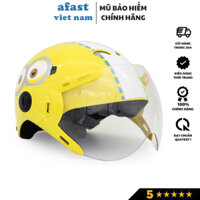 Mũ bảo hiểm trẻ em 1/2 đầu có kính Protec Kitty, họa tiết Minion ngộ nghĩnh, đáng yêu