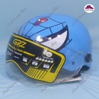 Mũ bảo hiểm trẻ em 2-4 tuổi có kính bảo vệ, nón bảo hiểm cho bé trai có vòng đầu 51cm hình siêu nhân