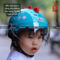 Mũ Bảo Hiểm Trẻ Em Asia Có Kính Cao Cấp - MT103KS KHỦNG LONG XANH NGỌC (SIZE 3-5Y)