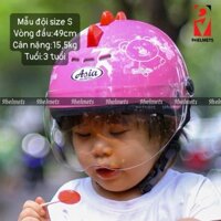 Mũ Bảo Hiểm Trẻ Em Asia Có Kính Cao Cấp - MT103KS KHỦNG LONG HỒNG (SIZE 3-5Y)