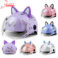 Mũ bảo hiểm trẻ em bé kính tem thỏ, phi hành gia, gấu cute tặng kèm tai mèo gắn nón