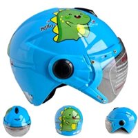 Mũ bảo hiểm trẻ em BKtec - BK14 Khủng long xanh - Dành cho bé từ 5 đến 10 tuổi, bé nặng dưới 30kg - Vòng đầu từ 52-54cm