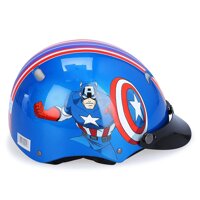 Mũ Bảo Hiểm Trẻ Em Cao Cấp Protec Kitty Họa Tiết Siêu Anh Hùng Captian America, An Toàn, Siêu Thoáng  Hàng Chính Hãng - Xanh Dương - S