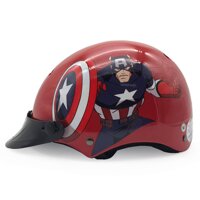 Mũ Bảo Hiểm Trẻ Em Cao Cấp Protec Kitty Họa Tiết Siêu Anh Hùng Captian America, An Toàn, Siêu Thoáng  Hàng Chính Hãng - Đỏ - M