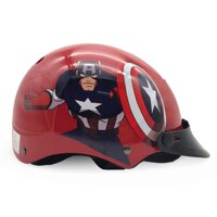 Mũ Bảo Hiểm Trẻ Em Cao Cấp Protec Kitty Họa Tiết Siêu Anh Hùng Captian America, An Toàn, Siêu Thoáng  Hàng Chính Hãng - Đỏ - S