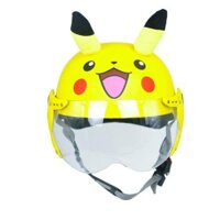 Mũ Bảo Hiểm Trẻ Em Cho Bé Có Kính - Tem Pikachu Có Tai