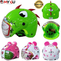 Mũ bảo hiểm trẻ em có kính từ 5 tuổi đến 8 tuổi cao cấp [CHÍNH HÃNG] AT M01K - Nón bảo hiểm khủng long, gấu dâu