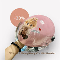 Mũ bảo hiểm trẻ em có kính chắn gió cao cấp in stick labubu cinnamon kuromi người nhện gấu dâu Loại 1 dày đẹp bền bỉ N2