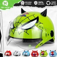 Mũ Bảo Hiểm Trẻ Em Người Nhện Kính Chắn gió Cho bé Từ 5 - 10 tuổi Dễ Thương - Chính Hãng - BH 1 Năm